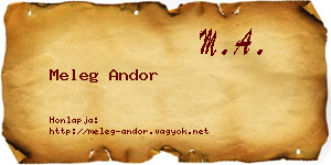 Meleg Andor névjegykártya